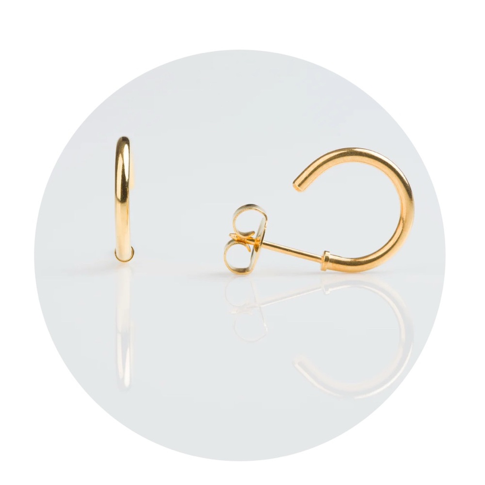 Self - Piercing  Gold Hoop Earrings